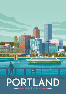 François Beutier, Portland Oregon Travel Poster Art Print