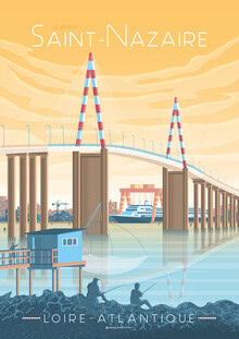 François Beutier, Saint Nazaire France Travel Poster Art Poster