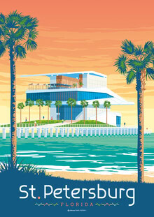 François Beutier, St Petersburg Florida Travel Poster Art Print