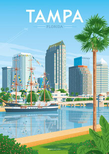 François Beutier, Tampa Florida Travel Poster Art Print