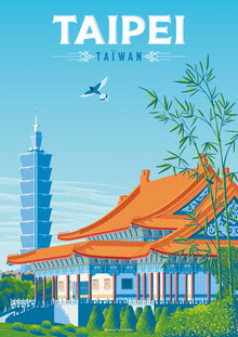 François Beutier, Taipei Taiwan Asia Travel Poster Art Print
