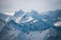 Beautiful winter landscape featuring the snow-capped Kitzsteinhorn in the Austrian Alps