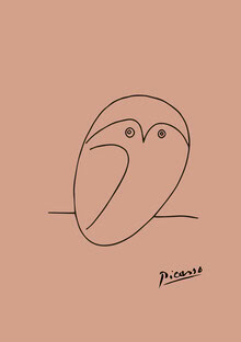 Art Classics, Picasso Owl Line Drawing – Terracotta