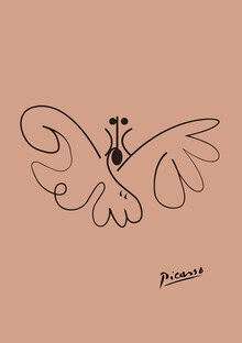 Art Classics, Picasso Butterfly Line Drawing – Terracotta