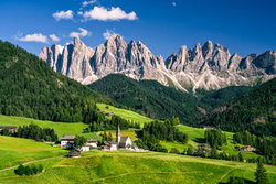 Photo art by Achim Thomae: summer landscape in Val di Funes with gentle mountains