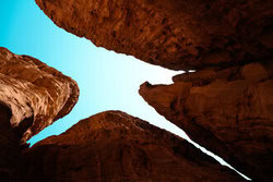Photo art by Tal Paz-Fridman: Tall sandstone pillars in the Negev