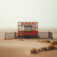 Fotokunst von David Foster Nass: ein schmackhafter Burger auf einem Teller