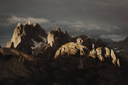 Acrylic Glass Print by Christian Seidenberg: glowing colors at sunrise in the Dolomites.