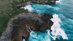 Photo art by Christian Seidenberg: ocean hitting cliffs in Bali