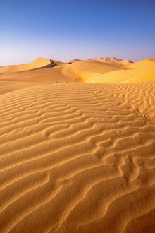 Wall art by Achim Thomae: gentle sand dunes in the Rub al Khali at sunset