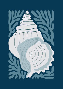 Wall art by Gal Pittel: abstract representation of the ocean in calming shades of blue and green