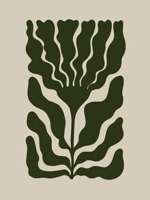 Wandbild von Gal Pittel: florale Illustration in sanften Grüntönen