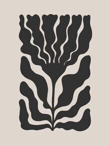 Illustration von Gal Pittel: florale Komposition in sanften Grautönen