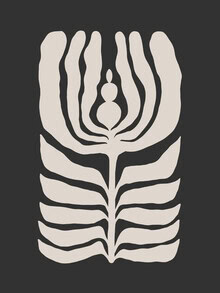 Illustration von Gal Pittel: sanfte Pflanzenmuster in Grautönen