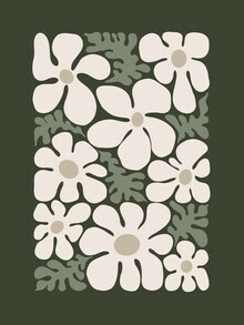 Abstrakte Illustration mit sanften Blumenmotiven in harmonischen Farben