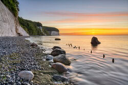 Wall art by Michael Valjak: sunrise over the Pirate Gorge on Rügen