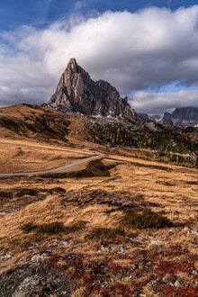 Poster by Achim Thomae: Giau Pass in the Dolomites during autumn