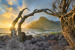 Photo art by Michael Valjak: gentle waves at the coast of Punta del Hidalgo