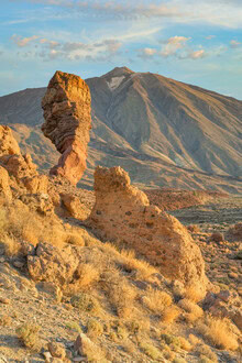 Photo art by Michael Valjak: Roque Cinchado and Teide in morning light on Tenerife