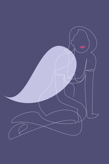 Wall art by Sasha Lend: elegant depiction of an angel in minimalist line art.