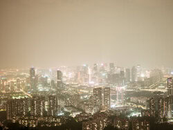 Photo art by Inflight Galerie: modern cityscape of Shenzhen at night