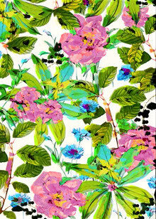 Wandbild von Uma Gokhale: sanfte Darstellung eines blühenden Gartens