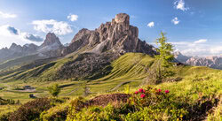 Poster by Achim Thomae: Giau Pass in the Dolomites during summer