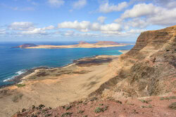 Fotokunst von Michael Valjak: Aussicht vom Mirador de Guinate auf Lanzarote.