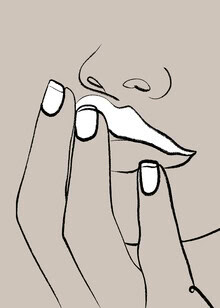 Illustration von Uma Gokhale: minimalistische Darstellung von Lippen und Anziehung