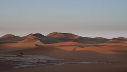 Photo art by Dennis Wehrmann: gentle sunrise in the Sahara with a calm atmosphere