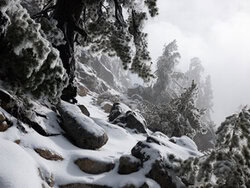 Photo art by Inflight Galerie: winter mountain landscape with mist and rocks