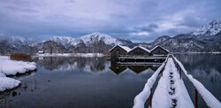 Photo art by Achim Thomae: winter landscape at Lake Kochel in Bavaria
