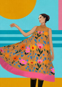 Illustration von Branka Kodžoman: farbenfrohe, sommerliche Blüten unter der Sonne