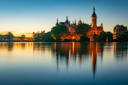 Photo art by Martin Wasilewski: calm summer evening over Schwerin Lake