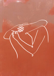 Illustration by Uma Gokhale: a tender embrace of a couple in soft earth tones