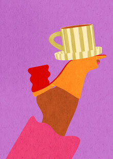 Wandbild von Lemon Fee: bunte Darstellung eines Morgens mit Tee und Kaffee.