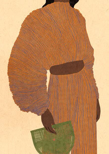Illustration von Lemon Fee: stilvolles Porträt einer Frau in orange und beige.