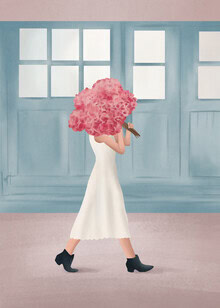 Illustration by Branka Kodžoman: feminine bouquet in soft pastel colors