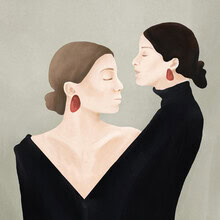 Illustration by Branka Kodžoman: elegant, modern portrait of a woman in calm colors