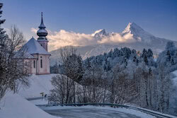 Photo art by Achim Thomae: winter landscape with Watzmann in Upper Bavaria
