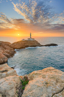 Photo art by Michael Valjak: Sunrise at Faro de Cala Figuera