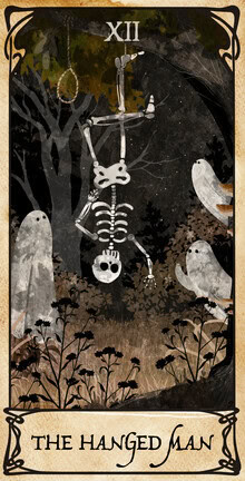 Wall art featuring a funny illustration: a small ghost in a medieval style.