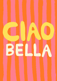 Illustration by Jacky Eitzert: Colorful typographic design with Italian flair