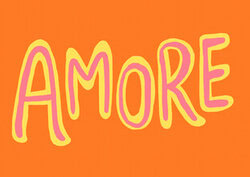 Wall art by Jacky Eitzert: cheerful typography about love