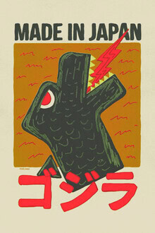 Illustration von Jonas Loose: humorvolles japanisches Monster im modernen Design.