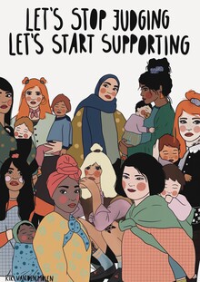Illustration by Kirstina Termühlen: stylish representation of female support