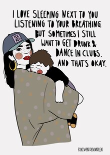 Illustration by Kiki Van Den Molen: dancing figures in harmonious colors