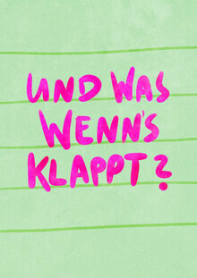 Illustration with hand lettering: a motivational quote in vibrant colors