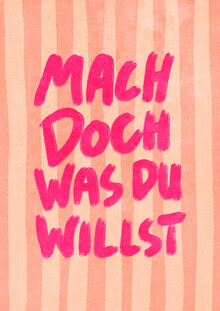 Wall art featuring a handwritten quote about freedom in cheerful pink and striped colors.