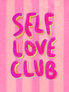 Wall art featuring hand lettering: theme of self-love in soft pink tones